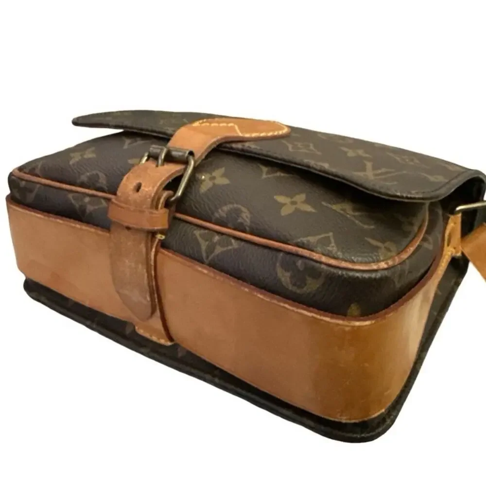 Louis Vuitton Monogram Cartouchiere Crossbody Vintage Brown Leather Shoulder Bag